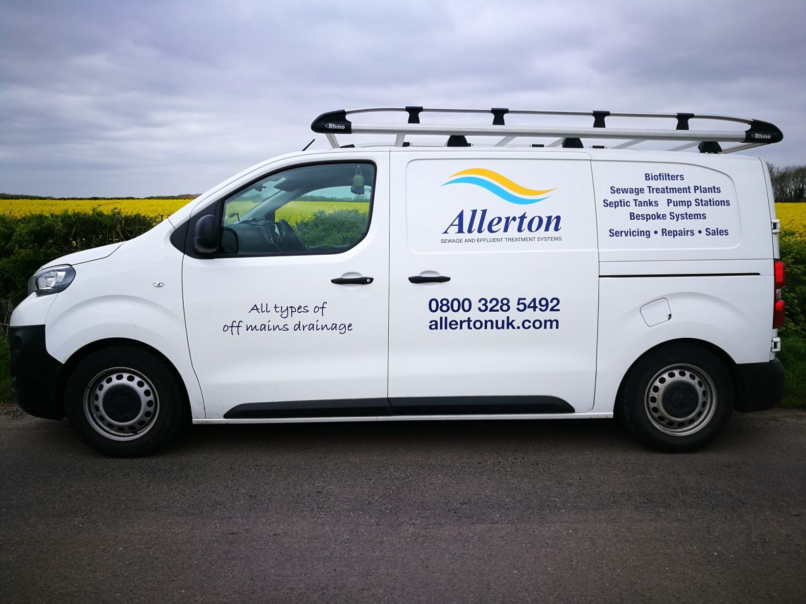 Sewage van in Shropshire