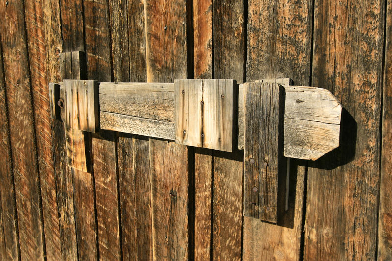 wooden latch on barn door
