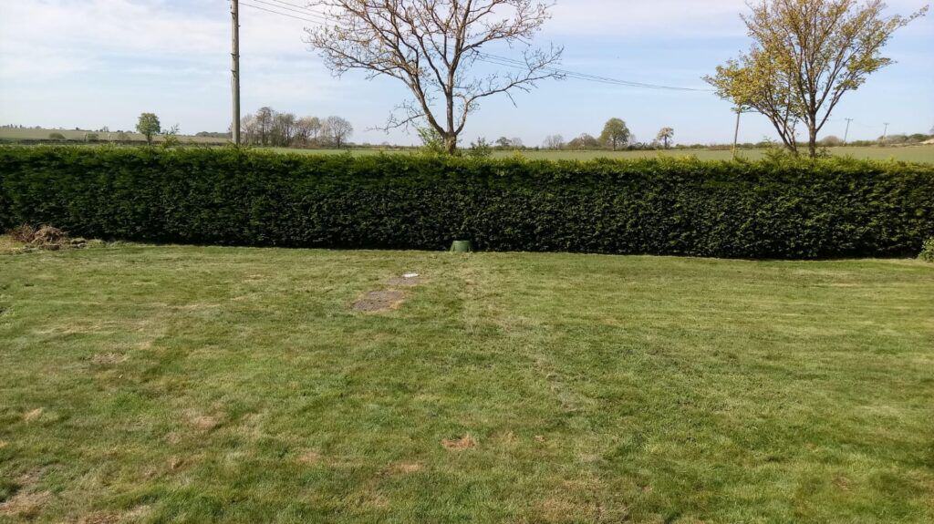 Finished field after the septic tank installation, the garden filled in seamlessly