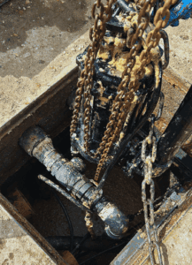 Grease build up in chains and pipes inside a septic tank, can cause a failed soakaway