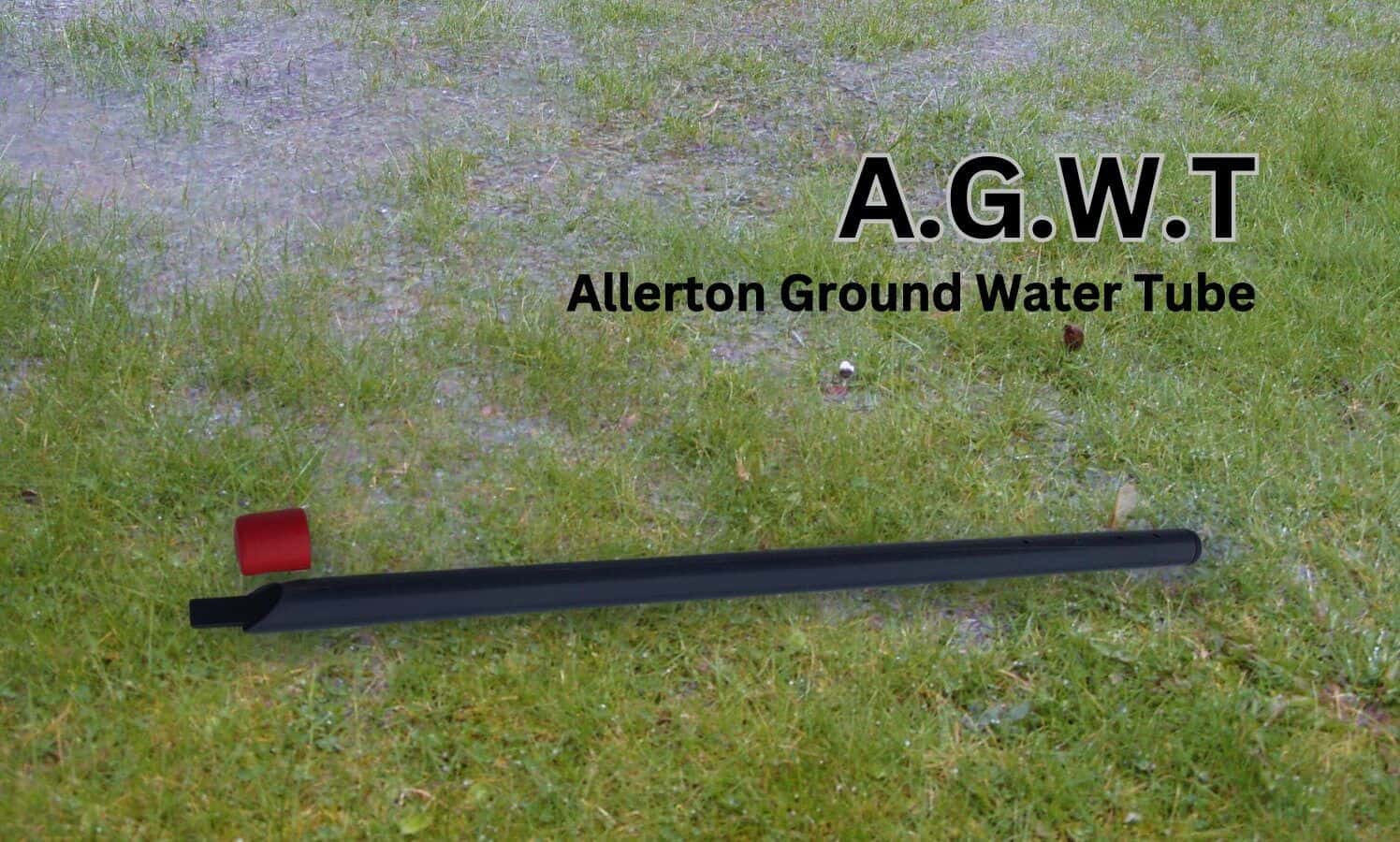 Allerton Ground Water Tube ground water measuring device on waterlogged grass