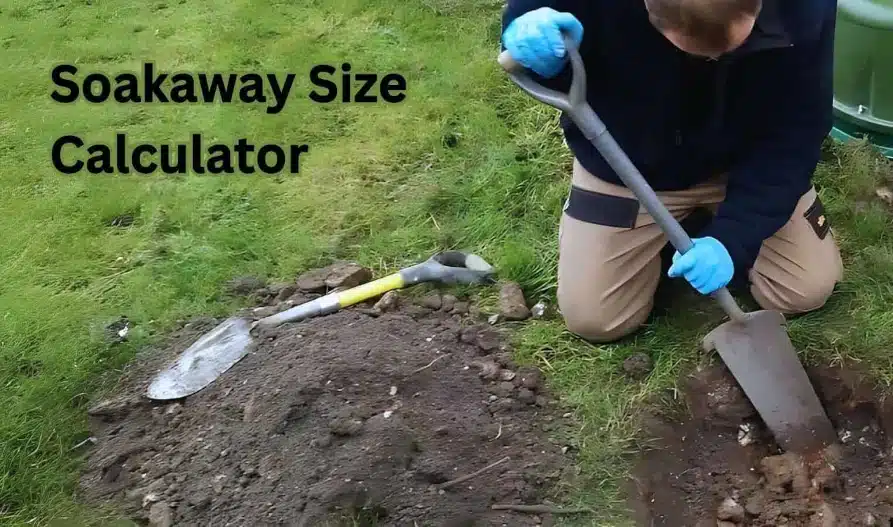 soakaway size calculator header, digging a hole