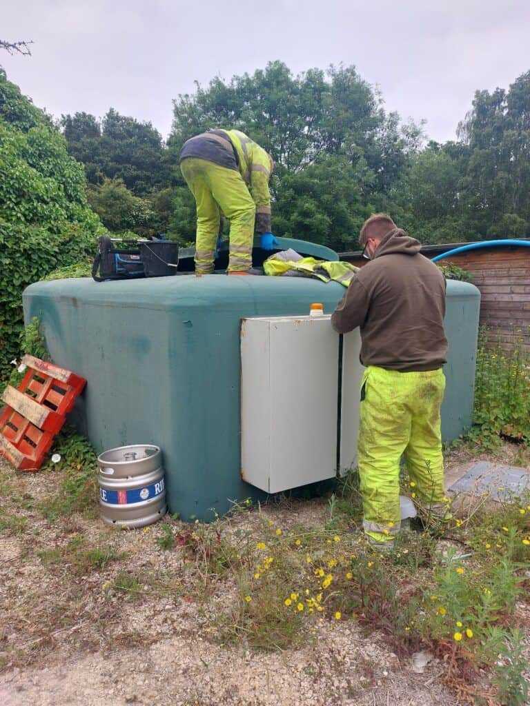 Allerton Engineers servicing a large tank