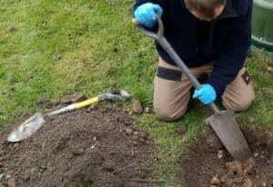 Allerton Engineer digging a hole for a Percolation test