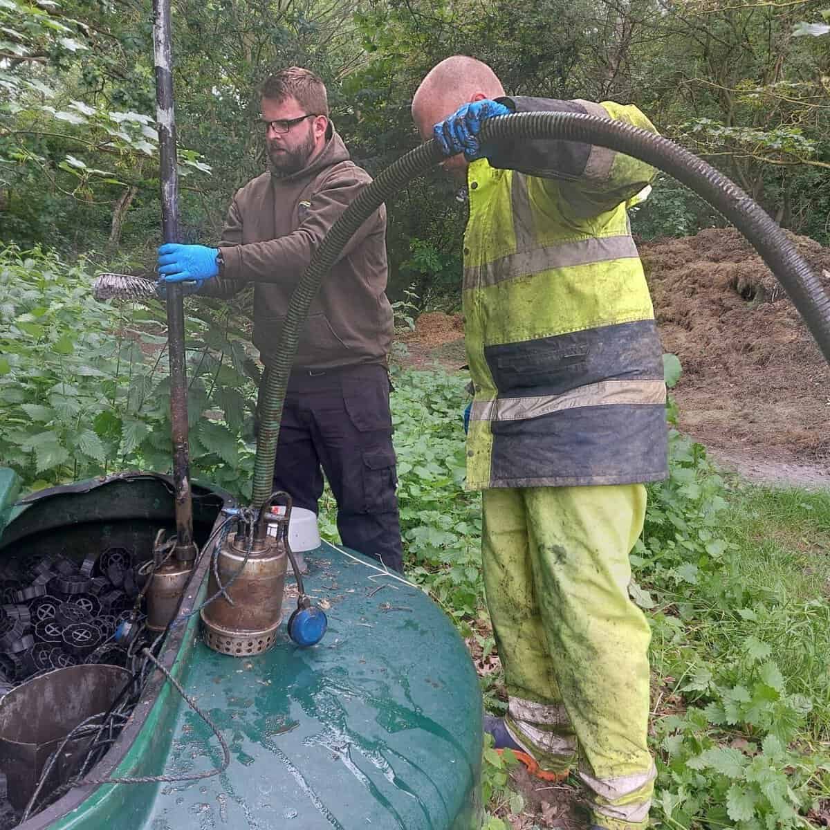 Engineers Stu and Woody servicing a pump station - pump station maintenance