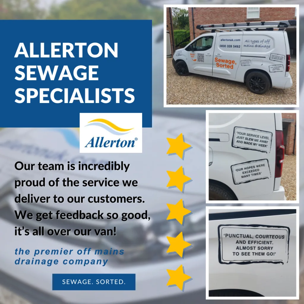 reviews so good we put them on our vans! The Premier Off Mains Drainage Company